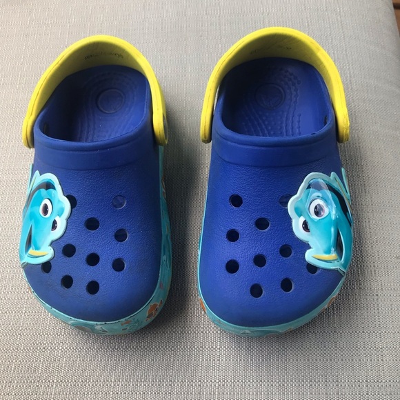 CROCS Kids Blue and Yellow Sandals - Picture 1 of 11